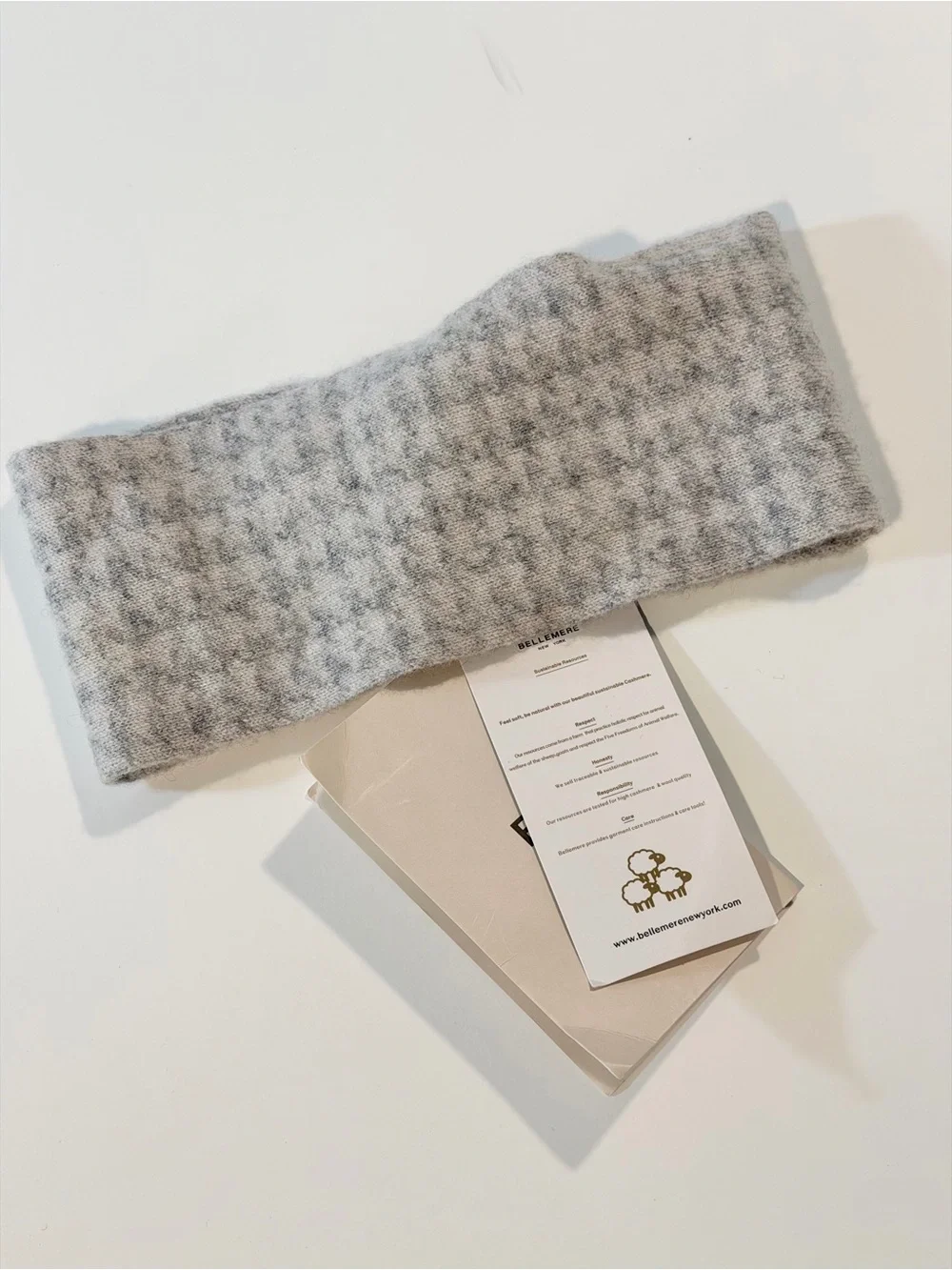 Bellemere Cashmere Knotted Headband Gray Houndstooth Quiet Luxury Loungewear